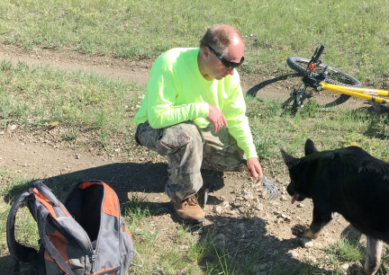 Deron with Tabaliah Bike Fossil Hunting 2017-05-26