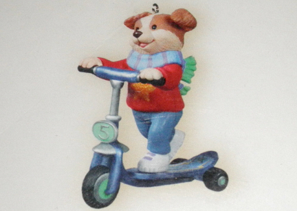 Cartoon Dog Scooter Christmas Ormament