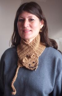 Marna with rat scarf and earrings 2008